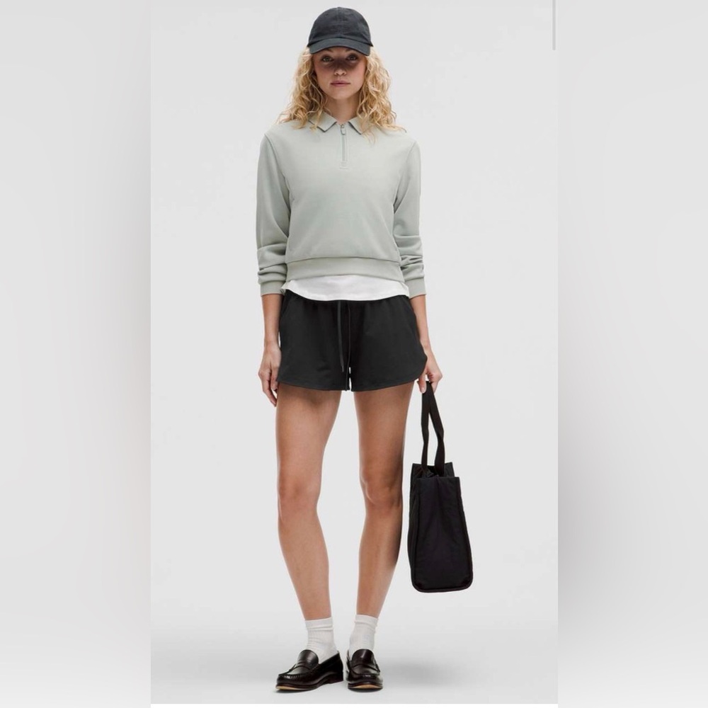 Lululemon Soft Jersey Mid-Rise Curved-Hem Short 3 NWT Black M